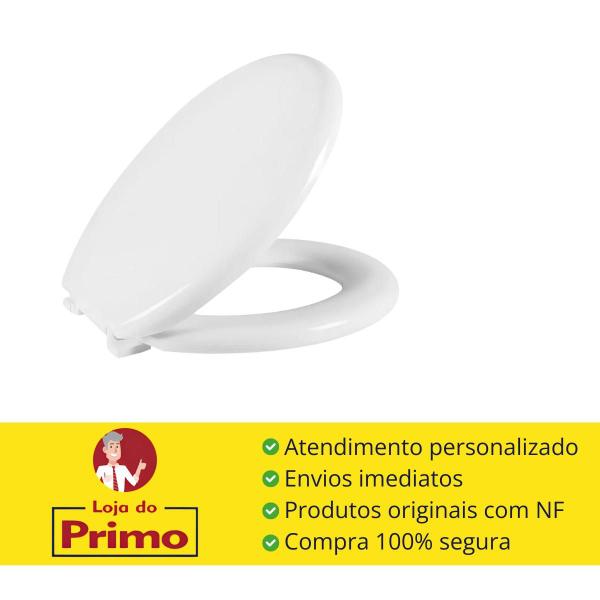 Imagem de Tampa Assento para Vaso Sanitário Oval Universal Almofadado Branco Astra