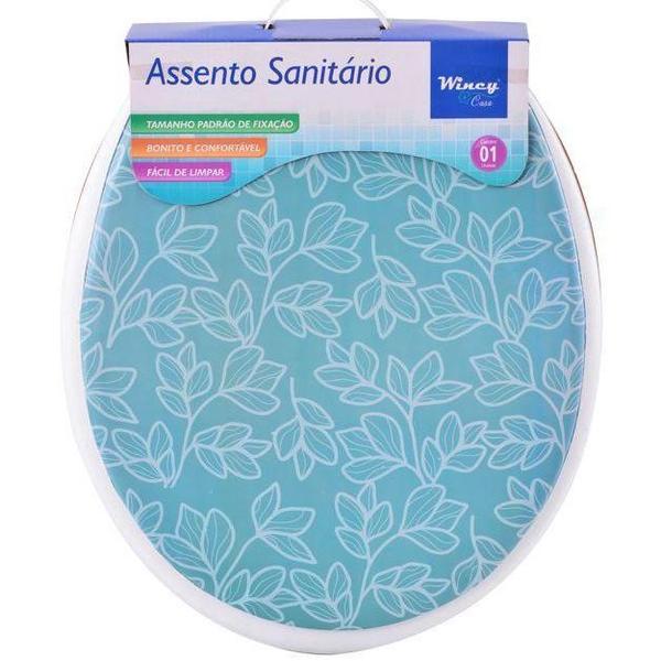 Imagem de Tampa Assento Sanitário Acolchoado Decorado Oval Universal Flores