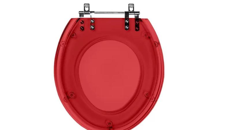 Imagem de Tampa Assento Sanitário Oval Universal Translucido Vermelho em Poliester