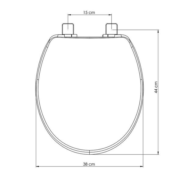 Imagem de Tampa Assento Sanitário Universal Oval Soft/Slow Close Cinza