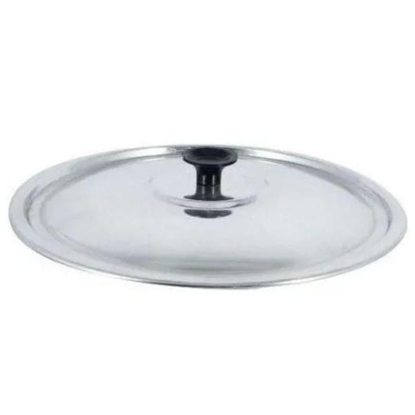 Tampa Avulsa Alumínio Leve Polido 14cm C/ Puxador Baquelite - Diviforte Imagem de Tampa Avulsa Alumínio Leve Polido 14cm C/ Puxador Baquelite