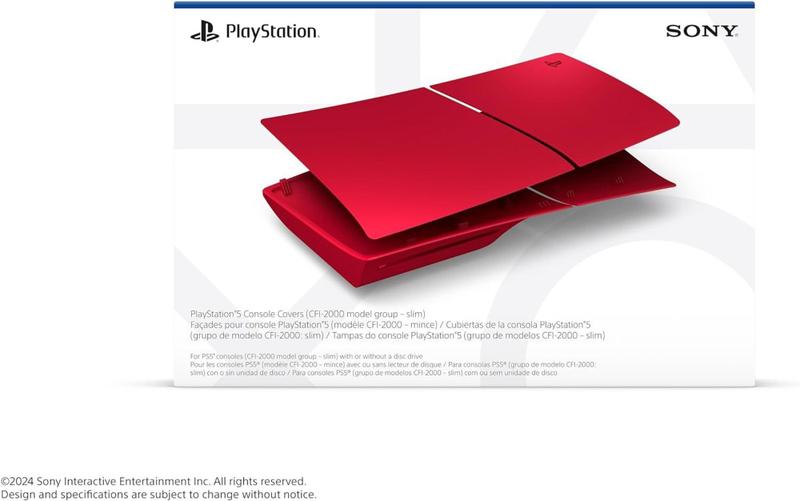 Imagem de Tampa Carcaça Capa PS5 Slim Volcanic Red Vermelha Sony PlayStation 5 Slim 