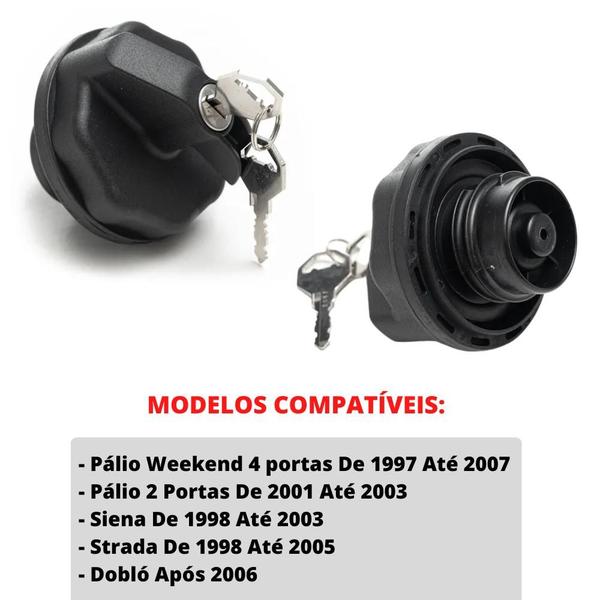 Tampa Combustível Valvulada C/ Rosca E Chave Doblo Após 2006 - Unick Imagem de Tampa Combustível Valvulada C/ Rosca E Chave Doblo Após 2006