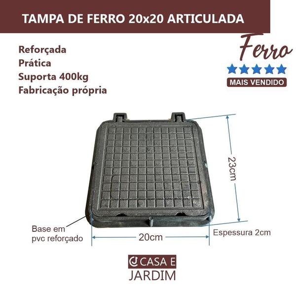 Imagem de Tampa De Ferro 20X20Cm Calçada Telefone Elétrica Válvula