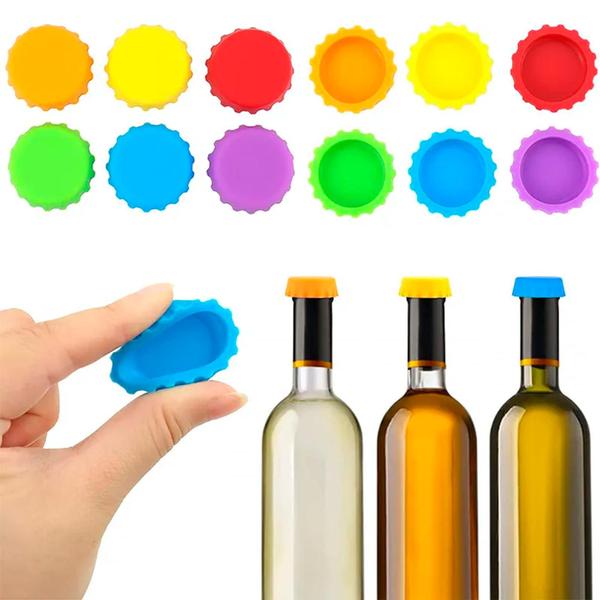 Tampa De Garrafa De Silicone Cerveja E Vinho Kit 12 Unidades - Things Nerd Imagem de Tampa De Garrafa De Silicone Cerveja E Vinho Kit 12 Unidades