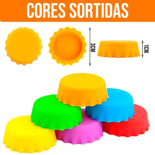 Tampa De Garrafa De Silicone Cerveja E Vinho Kit 12 Unidades - Things Nerd Imagem de Tampa De Garrafa De Silicone Cerveja E Vinho Kit 12 Unidades