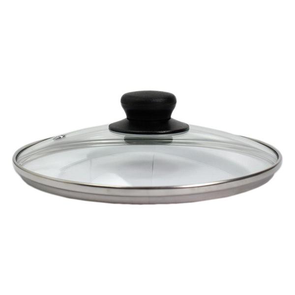 Tampa De Panela 32cm Em Vidro Com Puxador Preto Para Caçarolas Grandes - Idea Imagem de Tampa De Panela 32cm Em Vidro Com Puxador Preto Para Caçarolas Grandes