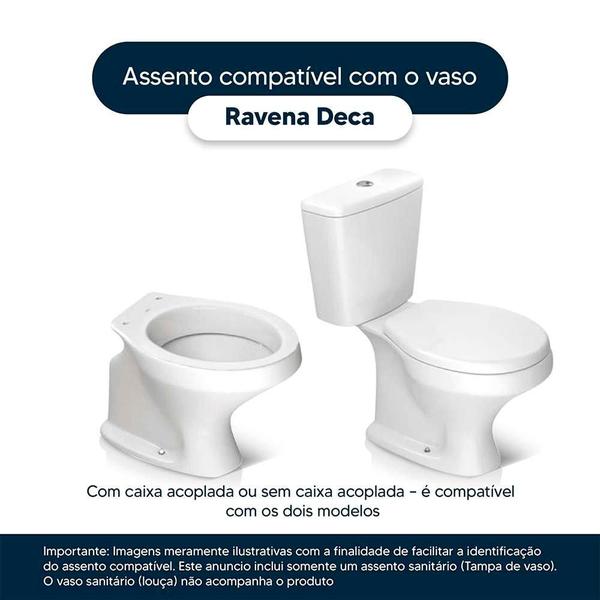 Imagem de Tampa de Vaso Acrílico Decorado Ravena Transparente p/ Deca