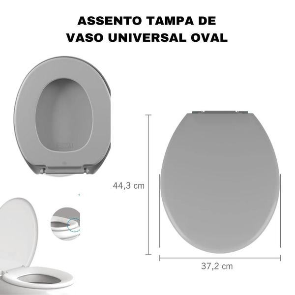 Imagem de Tampa de Vaso Assento para Sanitário Privada Almofadada Astra Universal Oval Confortável