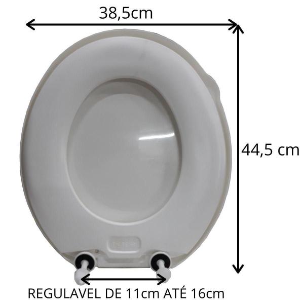 Imagem de Tampa De Vaso Assento Sanitário Almofada Oval Branco Tigre