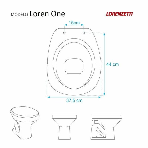 Imagem de Tampa de Vaso em MDF Loren Way Branco para bacia Lorenzetti