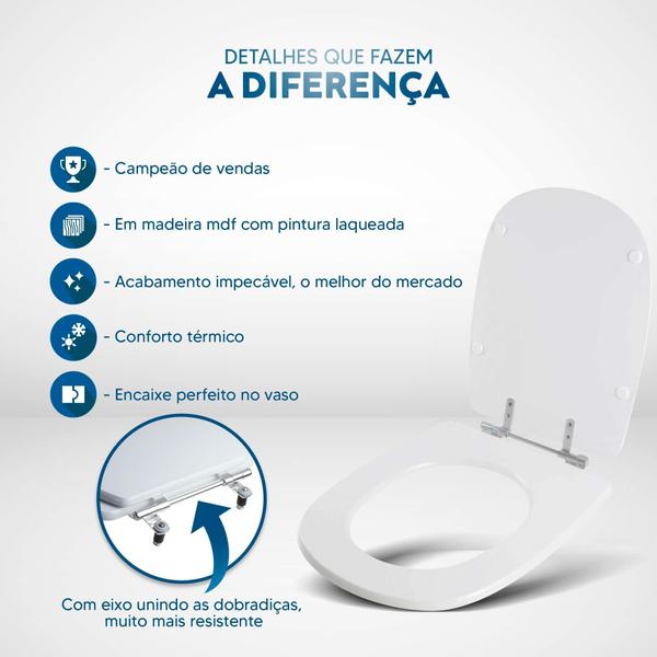 Imagem de Tampa de Vaso Paris Bone (Bege Claro) para Louça Ideal Standard