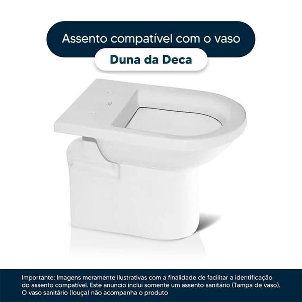 Imagem de Tampa de Vaso Sanitário com Amortecedor Duna Creme (Bege) para bacia Deca