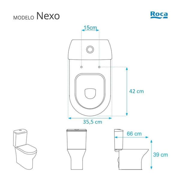 Imagem de Tampa de Vaso Sanitário com Amortecedor Nexo Branco para Bacia Roca