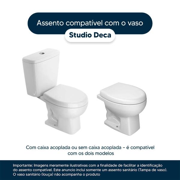 Imagem de Tampa de Vaso Sanitário com Amortecedor Studio Creme (Bege) para bacia Deca