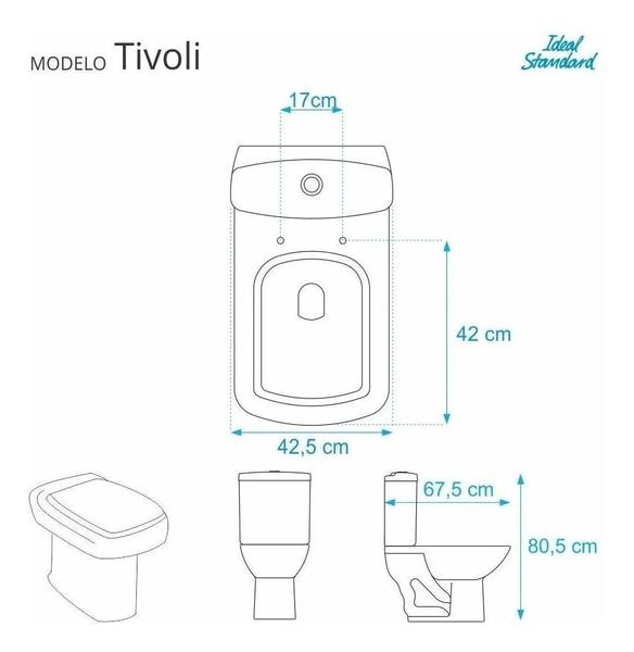 Imagem de Tampa De Vaso Sanitário Laqueado Tivoli Cinza Ideal Standard