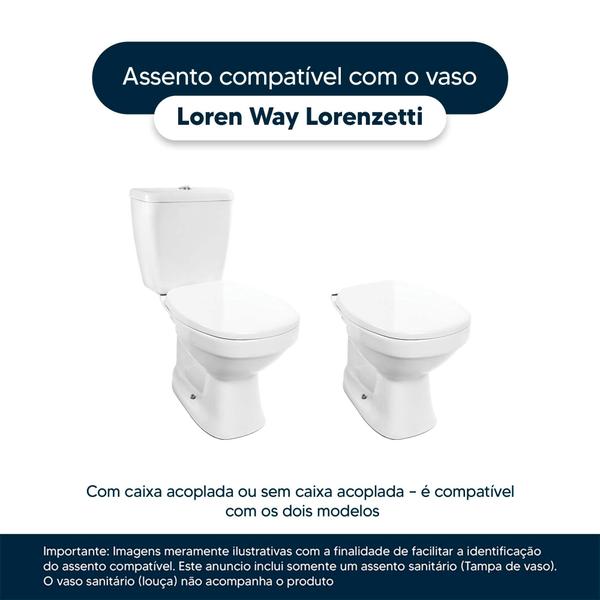 Imagem de Tampa de Vaso Sanitário Loren Way Preto para louça Lorenzetti