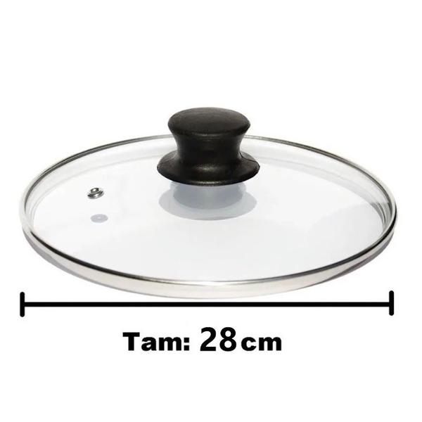 Tampa de Vidro Avulsa 28 cm para Panela Frigideira Caçarola - ALUMINIO DOCESAR Imagem de Tampa de Vidro Avulsa 28 cm para Panela Frigideira Caçarola