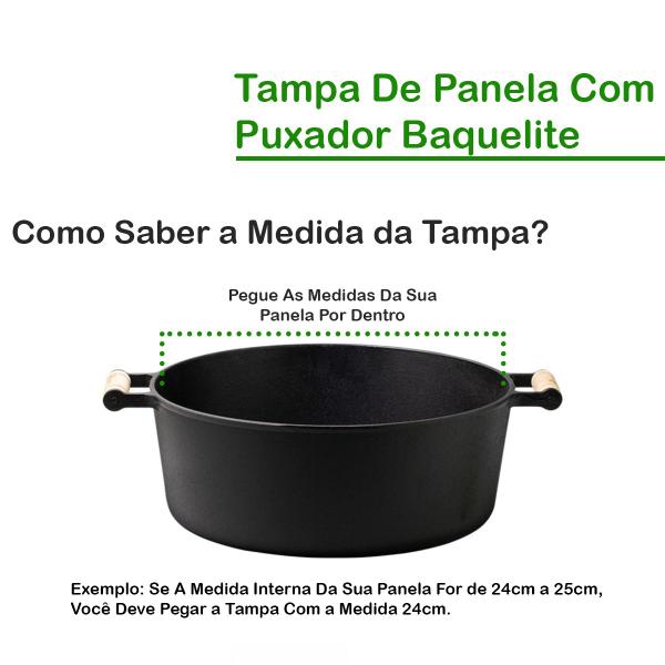 Imagem de Tampa De Vidro Para Panelas Com Puxador 22cm Design Clássico Resistente