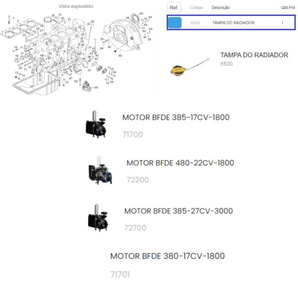 Imagem de Tampa Do Radiador Do Motor á Diesel 480-22CV-1800 Buffalo