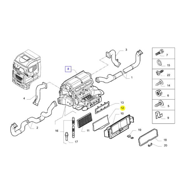 Imagem de Tampa Filtro De Ar Condicionado Para Iveco Stralis - 504024891