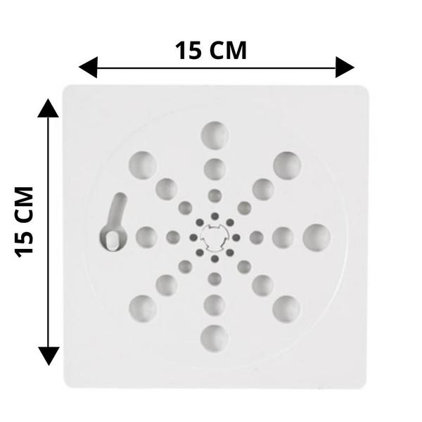 Imagem de  Tampa P/ Ralo Grelha Quadrado 15cm Abre/ Fecha - DOURADO