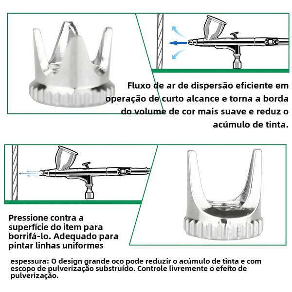 Imagem de Tampa para Aerógrafo Crown Tomahawk - Formato Oco com Condensação e Distância