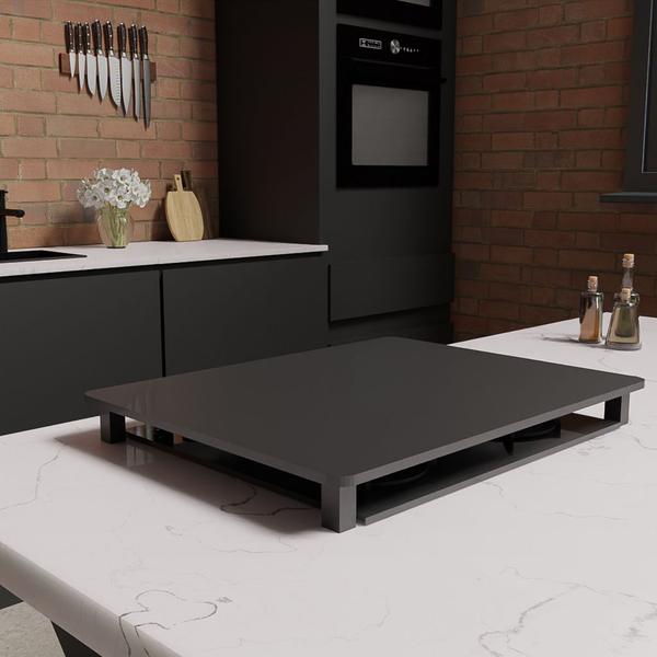 Imagem de Tampa para Cooktop 4 Bocas 60 x 51,4 cm Fischer Madeira MDF Laqueado Preto