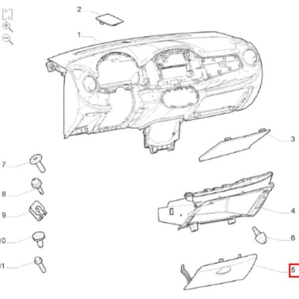 Imagem de Tampa Porta Luvas Fiat Novo Uno 2015 2016 2017 2018 Original