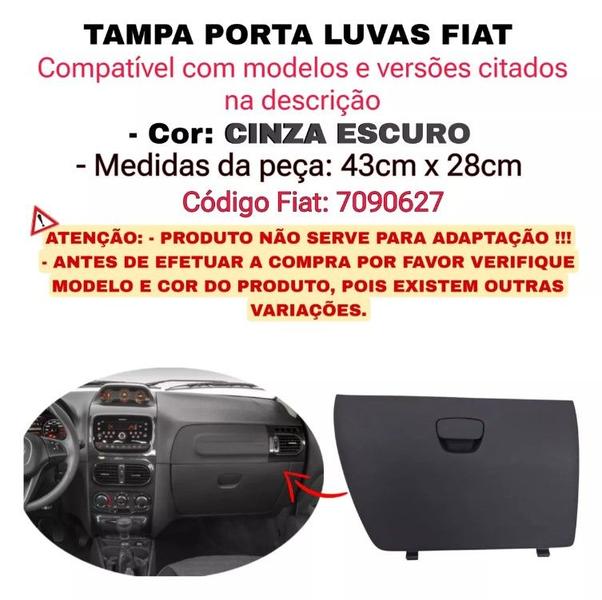 Imagem de Tampa Porta Luvas Fiat Palio Weekend Elx 2005 2006 2007 2008 2009 2010 Cinza Original