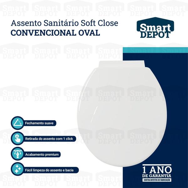 Imagem de Tampa Privada Vaso Assento Sanitario Oval Suave Universal