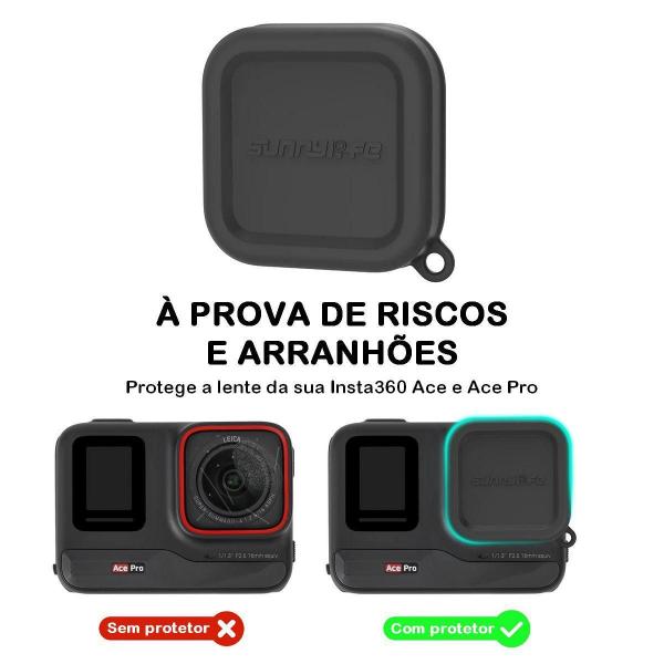Tampa Protetora De Lente Em Silicone Insta360 Ace E Ace Pro - Sunnylife Imagem de Tampa Protetora De Lente Em Silicone Insta360 Ace E Ace Pro