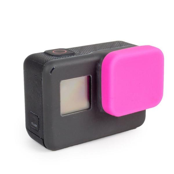 Imagem de Tampa Protetora Lente GoPro Hero 5 6 7 Black e Hero (2018) em Silicone Cor Rosa