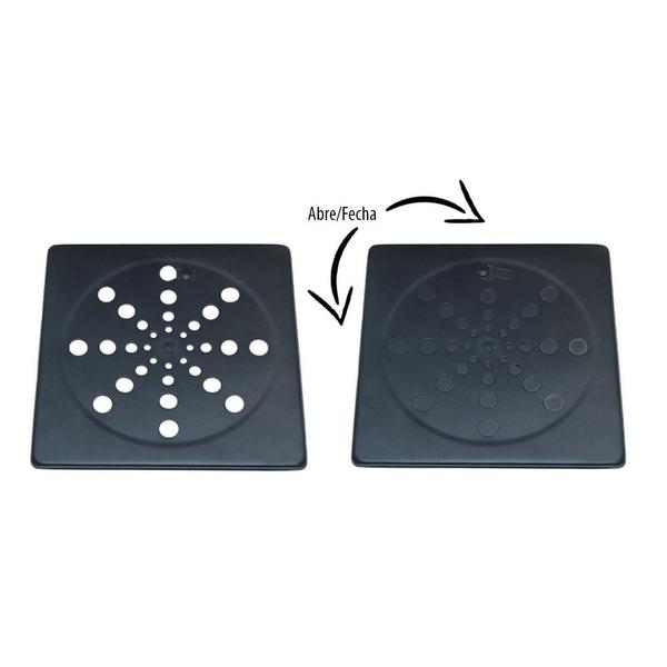 Tampa Ralo Grelha Quadrado 15cm Função Abre/ Fecha PRETO - Montelar Acabamentos Imagem de Tampa Ralo Grelha Quadrado 15cm Função Abre/ Fecha PRETO