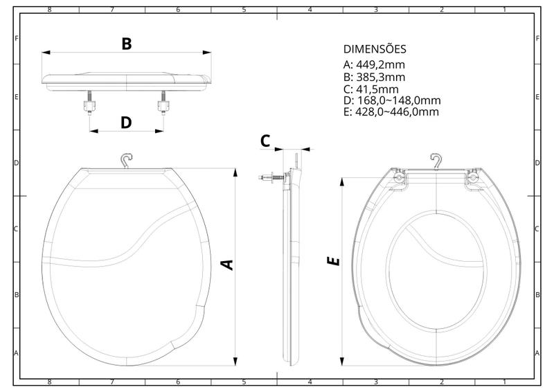 Imagem de Tampa  Sanitária Para Banheiro Almofadado Bellart Salmon Com Dimensão:449,2 x 385,3 x 41,5mm