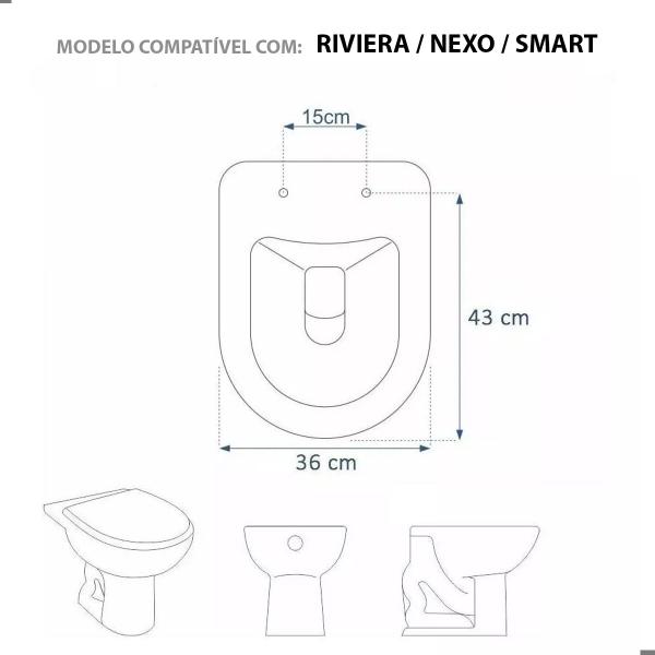 Imagem de Tampa Sanitario Assento Nexo Roca MDF Laqueado Branco