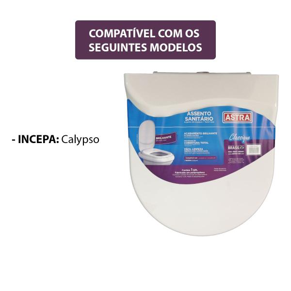 Imagem de Tampa Sanitario Calypso PP Resistente Branco