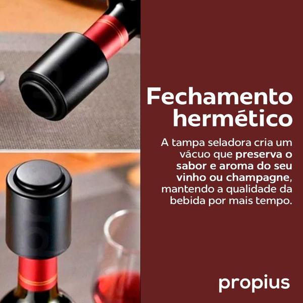 Imagem de Tampa Seladora A Vácuo Garrafa Vinho Champagnes Espumante Bebidas Manual Vedação Preservação Rolha