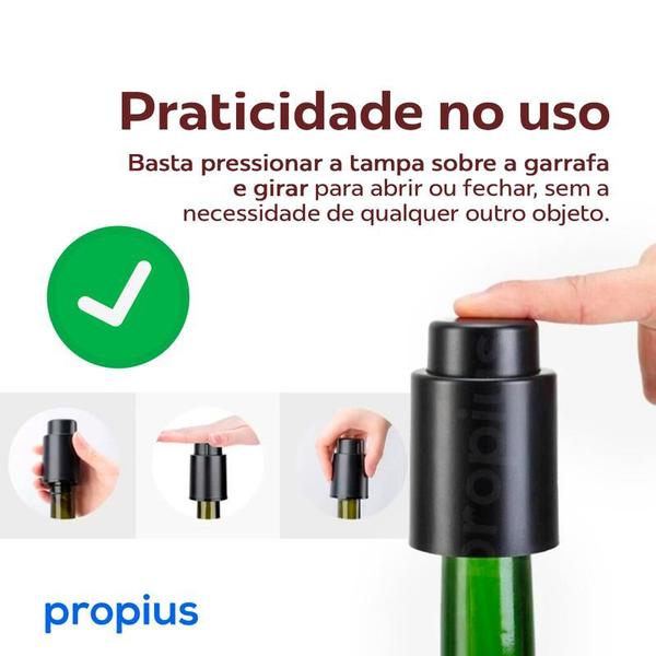 Imagem de Tampa Seladora A Vácuo Garrafa Vinho Espumante Fechamento Hermético Bebidas Portátil Profissional Manual Rolha