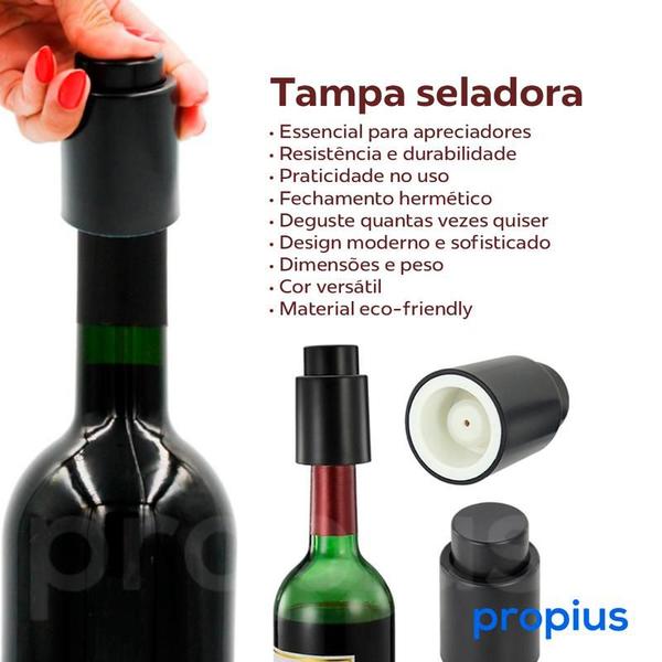 Imagem de Tampa Seladora A Vácuo Plástico Espumante Fechamento Hermético Bebidas Manual Vedação Preservação Rolha