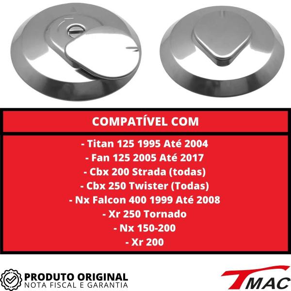 Imagem de Tampa Tanque C/ Chaves Cg 125 150 Fan Titan Bros Xre Twister