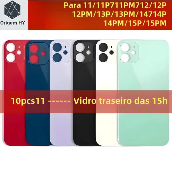 Imagem de Tampa Traseira de Vidro para iPhone 11/12/13/14/15 - Com Furo Grande