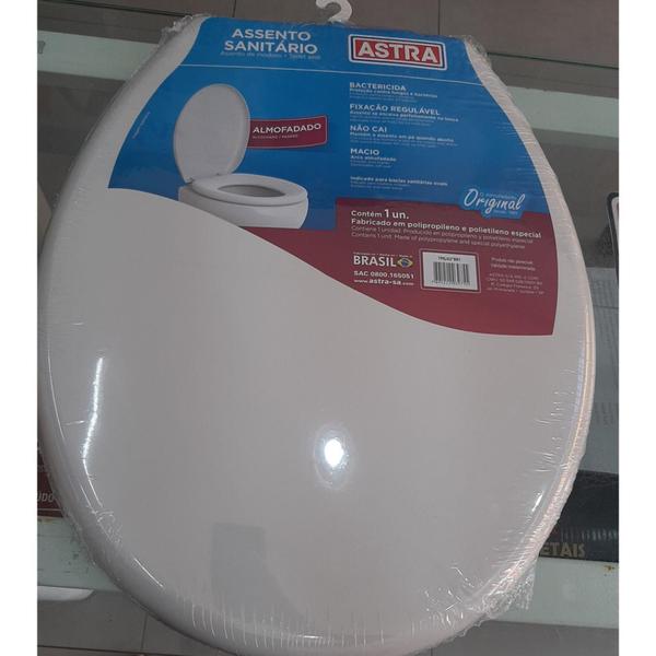 Imagem de Tampa Vaso Assento Almofadado Oval - Branco Astra