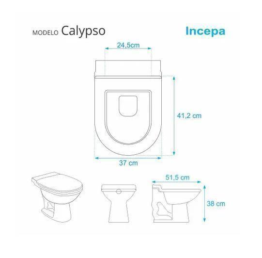 Imagem de Tampa Vaso Sanitário Calypso Plus Laqueado Biscuit Incepa