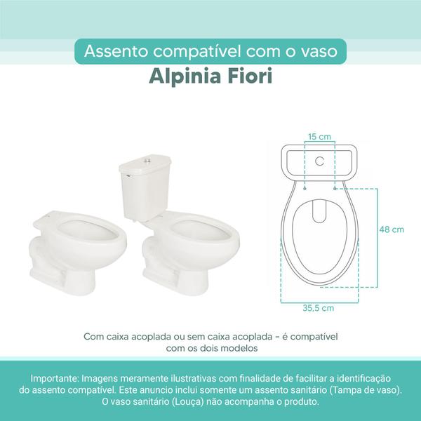 Imagem de Tampa Vaso Sanitário Madeira Laqueada Alpinia Branco para bacia Fiori