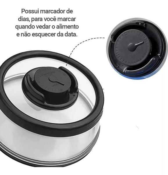 Tampa Vedadora À Vácuo 19cm P/ Alimentos - Clink Imagem de Tampa Vedadora À Vácuo 19cm P/ Alimentos - Clink