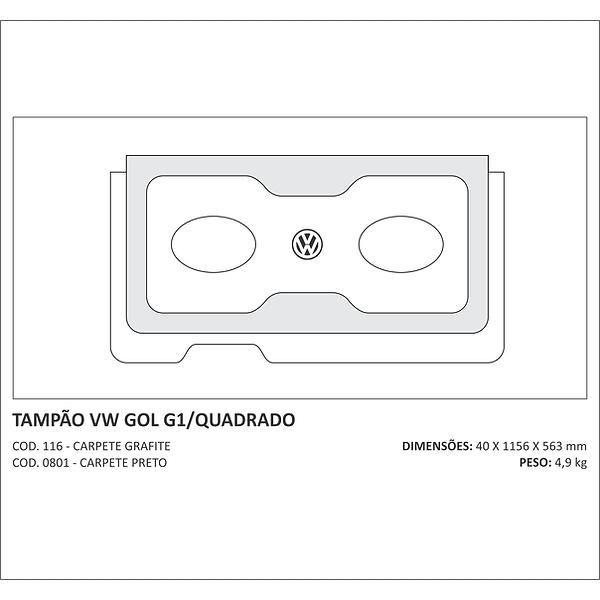 Imagem de TAMPÃO / BAGAGITO PORTA MALAS GOL QUADRADO 1980 a 1995 VW GRAFITE