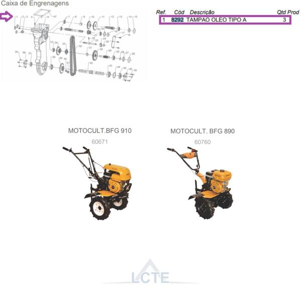 Imagem de Tampão Óleo Tipo A Do Motocultivador BFG 800 Buffalo