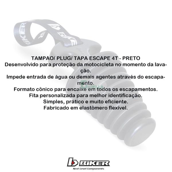 Imagem de Tampão plug tapa escape 4 tempos (preto) - biker