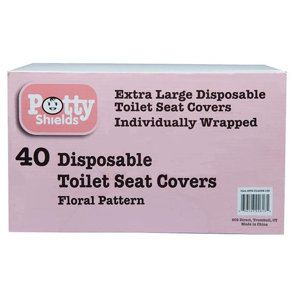 Tampas de assento higiênico descartáveis para crianças e adultos (40 Pack) Germ Protect from Public Toilets - impermeável, embalado individualmente, revestido de plástico para nenhum fio de imersão, XL para cobrir todo o vaso sanitário - rosa / flo - POTTY SHIELDS Imagem de Tampas de assento higiênico descartáveis para crianças e adultos (40 Pack) Germ Protect from Public Toilets - impermeável, embalado individualmente, revestido de plástico para nenhum fio de imersão, XL para cobrir todo o vaso sanitário - rosa / flo